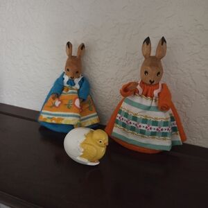Lotte Sievers Hahn Bunnies Made In West Germany With A Wooden Chick And Egg🐣